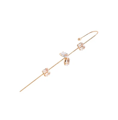 Sohi Gold-Plated Stones Cuff Earrings For Women