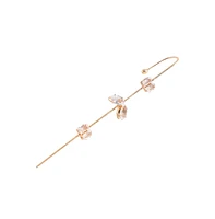 Sohi Gold-Plated Stones Cuff Earrings For Women
