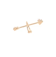 Sohi Gold-Plated Stones Cuff Earrings