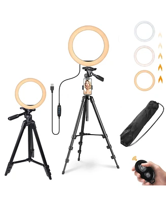 Yescom 10" Dimmable Selfie Led Ring Light with Tripod Stand Phone Holder for Livestream