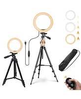 Yescom 10" Dimmable Selfie Led Ring Light with Tripod Stand Phone Holder for Livestream