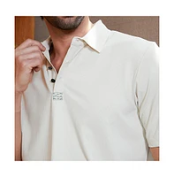 Campus Sutra Men's Off-White Seamless Waffle Polo T-Shirt