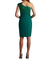 Tadashi Shoji Reya One-Shoulder Embroidered Illusion Dress