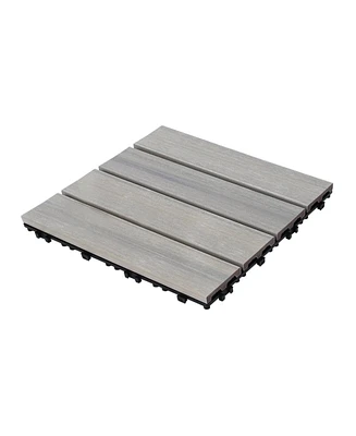 Wpc Patio Deck Tiles - 22 Pack, Interlocking