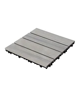Wpc Patio Deck Tiles - 22 Pack, Interlocking