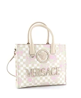 Pre-Owned Versace Small La Medusa Tote Floral Canvas