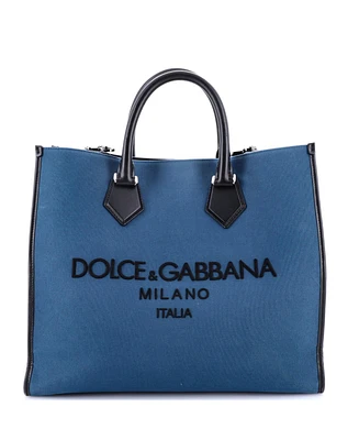 Pre-Owned Dolce & Gabbana Large Edge Logo Tote Canvas