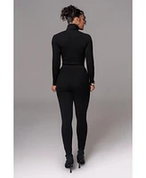 Jluxlabel Women's Grey Naaya Ribbed Leggings