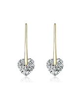 Clear Heart Cubic Zirconia Fish Hook Earrings