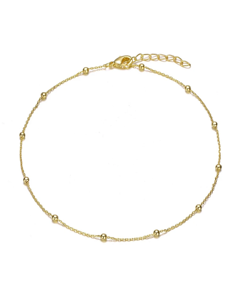 14K Gold Plated Beaded Necklace