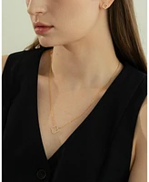 Sterling Silver 18k Gold Plated Aria Clover Bracelet, Necklace& Stud Earrings Set