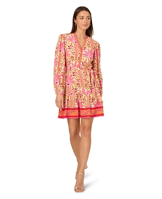Adrianna Women's Printed Long-Sleeve Dress