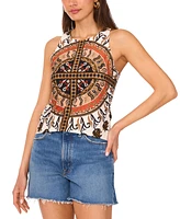 Vince Camuto Women's Printed Round-Neck Racerback Tank Top