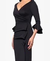 Betsy & Adam Women's V-Neck 3/4-Sleeve Sheath Dress