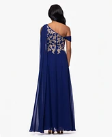 Betsy & Adam Women's Embroidered Off-The-Shoulder Dress