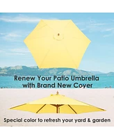 Yescom 9ft Outdoor Umbrella Replacement Canopy with 6 Ribs Market Table Top Sunshade Cover Garden Beach Balcony