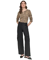 Dkny Jeans Women's High Rise Cotton Cargo