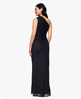 Betsy & Adam Women's Solid-Color Studded Long Halter Dress
