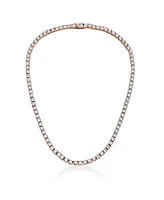 Sterling Silver Clear Cubic Zirconia 4MM Tennis Necklace