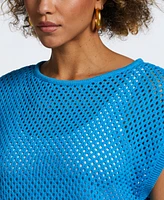 Ella Rafaella Petite Oversized Mesh Sleeveless Sweater