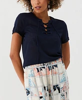 Ella Rafaella Petite Floral Print Ruffled Crew Neck Sleeveless Top