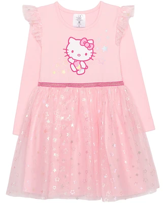 Hello Kitty Toddler and Little Girls Long Sleeve Tutu Dress