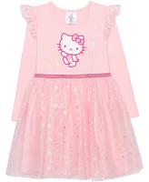 Hello Kitty Toddler and Little Girls Long Sleeve Tutu Dress