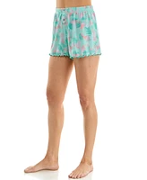 Roudelain Women's Wide Rib Pullover Short with Lettuce Hem