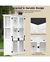 Outdoor Wood Storage Cabinet with Lockable Door