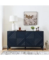 Blue Farmhouse Buffet Cabinet - 60.5" Sideboard