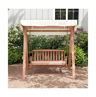 Outdoor 2-Seat Swing Bench w/ith A Frame and Sturdy Metal Hanging Chainsx