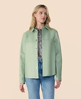 Furniq Uk Women's Leather Shirt Jacket, Created for Macy's