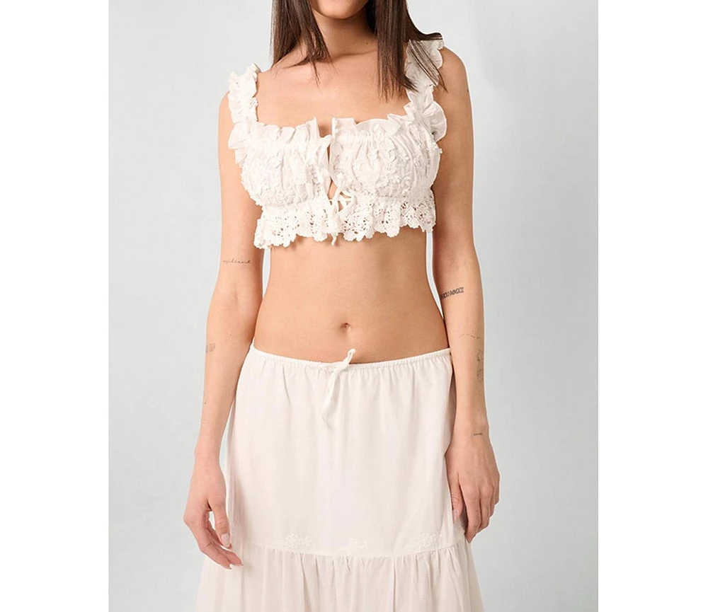 WeWoreWhat Women's Double Tie Top