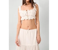 WeWoreWhat Women's Double Tie Top