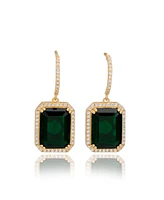 Suzy Levian Sterling Silver Cubic Zirconia Halo Dangling Earrings