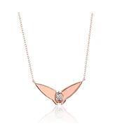 Suzy Levian Sterling Silver Cubic Zirconia Bat Wings Necklace