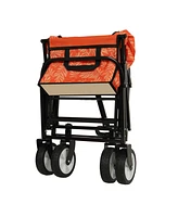 Collapsible Wagon Cart - 225lb Capacity, Orange Leaf