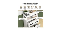 24 Inch Floor Cabinet with 2 Open Compartments and 2 Drawers