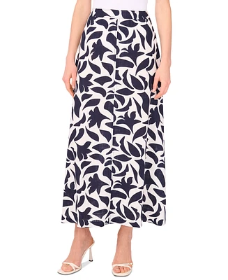 CeCe Women's Printed Seamed Maxi Skirt