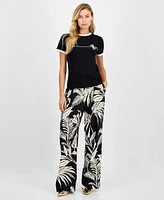 Guess Women's Carmen Tipped Logo-Print T-Shirt