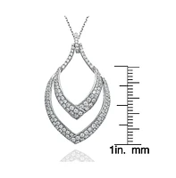 Suzy Levian Pave Cubic Zirconia Sterling Silver Modern Pendant
