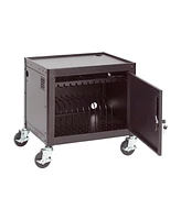 ECR4Kids Av Presentation Stand and 12-Bay Charging Cart, Black, 1