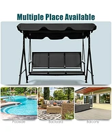 Gymax Outdoor Porch Swing Canopy Patio Swing Chair 3 Person Canopy Hammock