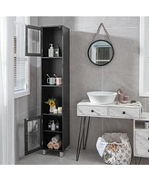 71 Inch Tall Tower Bathroom Storage Cabinet and Organizer Display Shelves for Bedroom