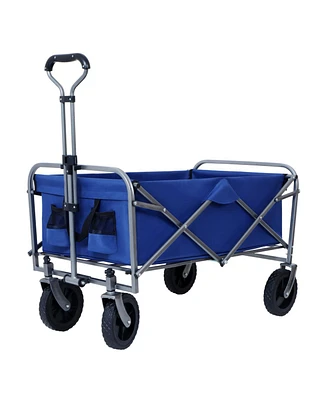 Collapsible Wagon Cart with Wheels & Drink Holders