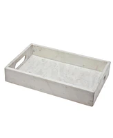 Rectangular Marble Serving Tray with Handles for Drinks Snacks and Tabletop Display