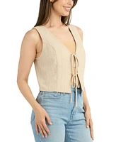 Bcx Juniors' Striped Tie-Front Vest