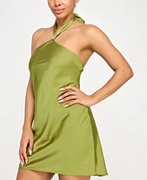 Seni & Cade Juniors' Tie-Back Satin A-Line Dress