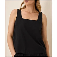 Pact Women's Organic Cotton Canopy Linen Blend Square Neck Tank