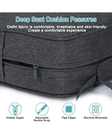 Aoodor 23'' x 26'' Outdoor Deep Seat Chair Cushion Set, Olefin Fabric, Slipcover with Sponge Foam, (Set of 2 Seats, 2 Backs
